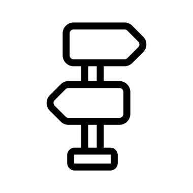 Navigasyon veya rehberliği temsil eden farklı yönleri gösteren bir işaret levhası