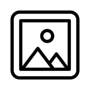Fotoğrafları, resimleri ve galeriyi temsil eden çerçeveli bir resim simgesi