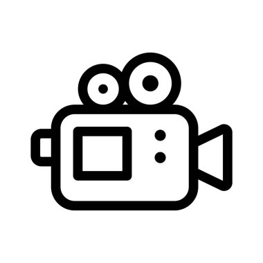 Çokluortam içeriği, ortam kaydı, film, video kamera vektör tasarımı