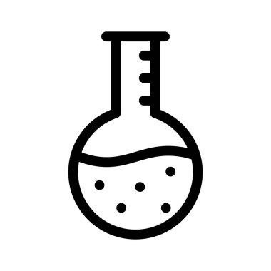 Bilim, deney, kimyasal çalışmalar, modern tarzda matara simgesi