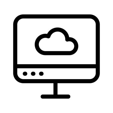 Bulut hesaplamasını ya da depolamayı sembolize eden bir bilgisayara bağlı bulut