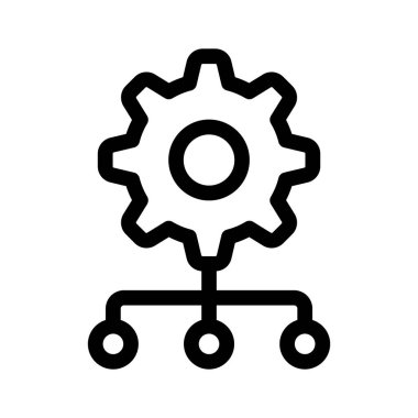 Bir ağa bağlı bir dişli, ağ yapılandırmalarını veya IT ayarlarını sembolize eder