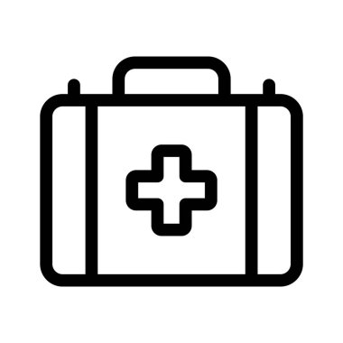 Sağlık, güvenlik, acil durum, modern tarzda ilk yardım çantasının simgesi