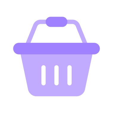 Modern tarzda bir alışveriş sepetinin el simgesi.