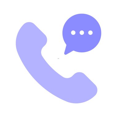 İletişim ya da desteği temsil eden sohbet baloncuklu bir telefon sembolü