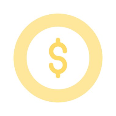 Para veya finansı temsil eden, para birimi sembolü içeren bir sikke simgesi
