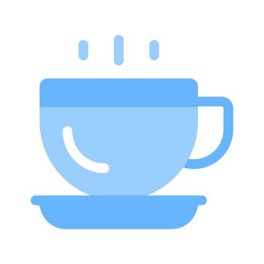 Kafeleri ya da sıcak içecek vektör tasarımını temsil eden sıcak bir kahve fincanı