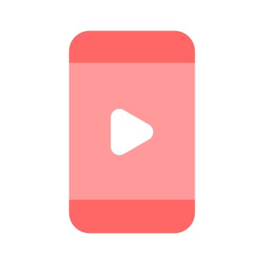 Ortam veya video yayın vektörünü temsil eden çalma düğmesi olan bir akıllı telefon