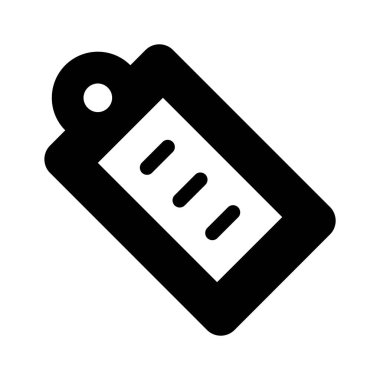 Bir fiyat etiketi simgesi, genellikle ürün fiyatlandırması veya indirimleri için kullanılır.