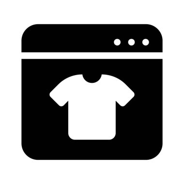 İnternet üzerinden alışveriş veya ticaret vektörünü temsil eden bir web sayfasında gösterilen bir gömlek