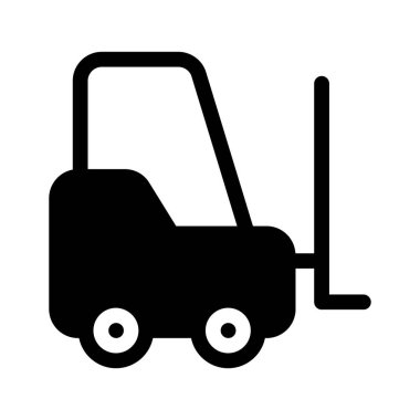 Depo yönetimini, ağır kaldırmayı veya lojistiği temsil eden bir forklift simgesi