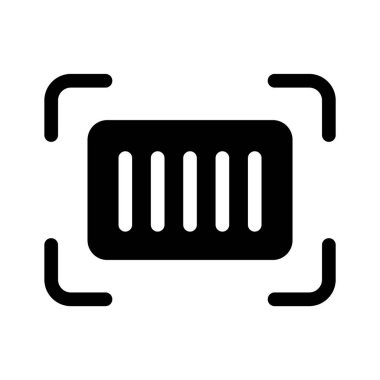 Barkod okuyan, perakende veya envanter takibini sembolize eden bir tarayıcı simgesi