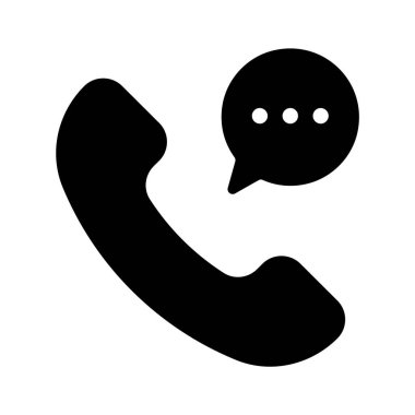 İletişim ya da desteği temsil eden sohbet baloncuklu bir telefon sembolü