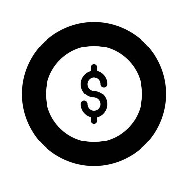 Para veya finansı temsil eden, para birimi sembolü içeren bir sikke simgesi