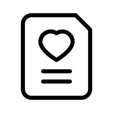 Sevilen ya da özel belgeleri sembolize eden, kalbi olan bir belge.