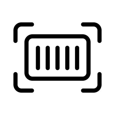 Barkod okuyan, perakende veya envanter takibini sembolize eden bir tarayıcı simgesi