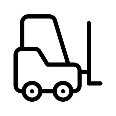 Depo yönetimini, ağır kaldırmayı veya lojistiği temsil eden bir forklift simgesi