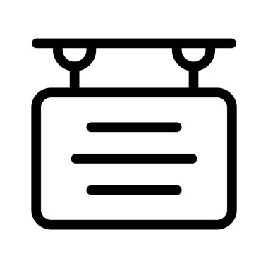 Reklam veya duyurular için asılı bir pankart simgesi.