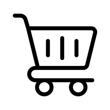 Alışveriş arabası simgesi alışverişi, alışverişi ve perakende faaliyetlerini simgeliyor