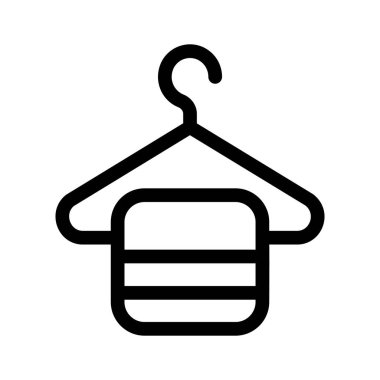 Moda, kostüm ya da alışverişi temsil eden bir elbise askısı.