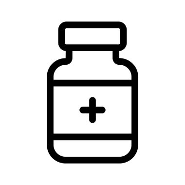 Sağlık hizmetlerini, reçeteleri veya eczaneyi temsil eden bir ilaç şişesi ikonu