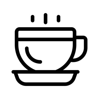 Kafeleri ya da sıcak içecek vektör tasarımını temsil eden sıcak bir kahve fincanı