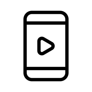 Ortam veya video yayın vektörünü temsil eden çalma düğmesi olan bir akıllı telefon