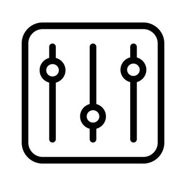 Ses kontrolü, müzik üretimi veya düzenleme simgesini temsil eden bir ses karıştırıcı simgesi