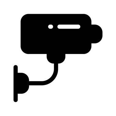 Güvenlik veya vektör tasarımını temsil eden bir güvenlik kamerası