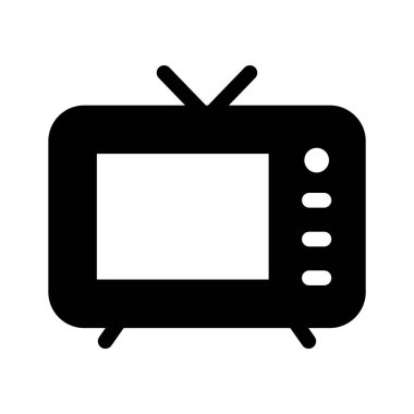 Televizyonun modern vektörü, düzenlenebilir biçimdeki klasik televizyon simgesi
