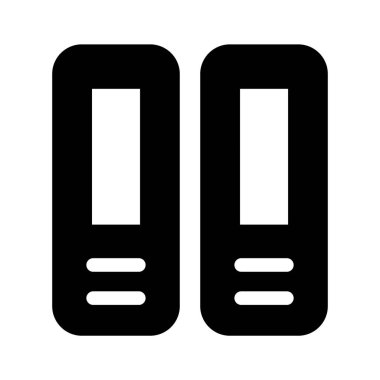 Ofis işini, belgeleri ve dosya depolama simgesini simgeleyen bir çift klasör