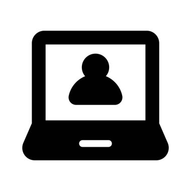 Dijital çalışma veya iletişim için dizüstü bilgisayar sembolü