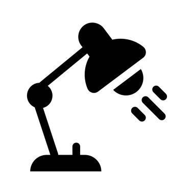 Işık veya çalışma alanı kurulumu için masa lambası sembolü