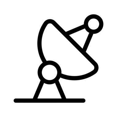 Uydu vektörü yayınlayan düzenlenebilir bir parabolik çanak ikonu