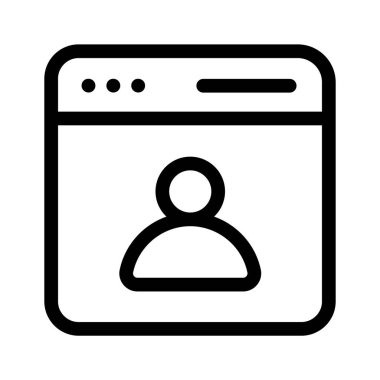 Sosyal medya profili için kullanıcı simgesine sahip bir web tarayıcı