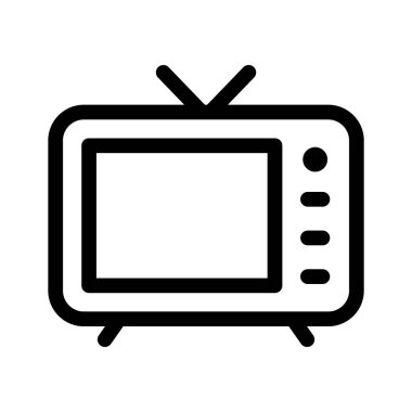 Televizyonun modern vektörü, düzenlenebilir biçimdeki klasik televizyon simgesi