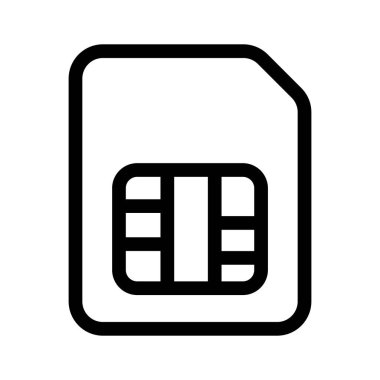 Taşınabilir ağ bağlantısı veya depolama için kullanılan bir sim kart sembolü