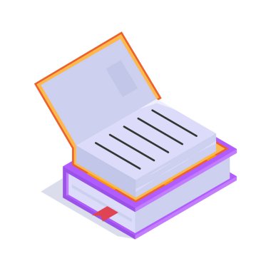 Okumayı ve akademik çalışma vektörü tasarımını sembolize eden açık bir kitap