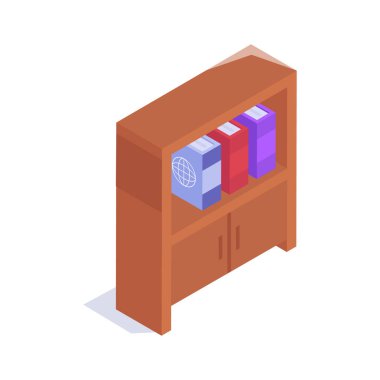 Modern tarzda bu modern izometrik kitaplığa bir bakın.