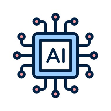 Bu inanılmaz mikroçip ikonunu alın, yapay zeka vektör tasarımı