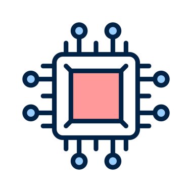 ai işlemci, mikroişlemci vektörünün bu eşsiz simgesini indir