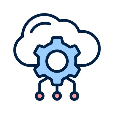 Bulut ortamları, bulut hizmetleri vektörü modern tarzda