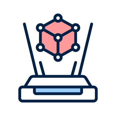 Modern hologram simgesi, artırılmış gerçekliğin konsept vektörü