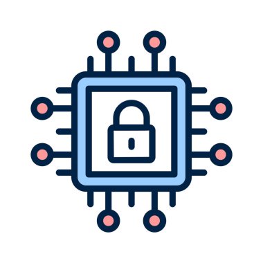 Güvenli işlemcinin bu yaratıcı simgesini modern tarzda tut