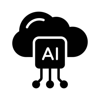 Bulutlu mikroişlemci, bulut teknolojisinin konsept simgesi, ai bulut vektörü