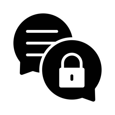 Şifreli sohbet, güvenli iletişim simgesi modern stilde