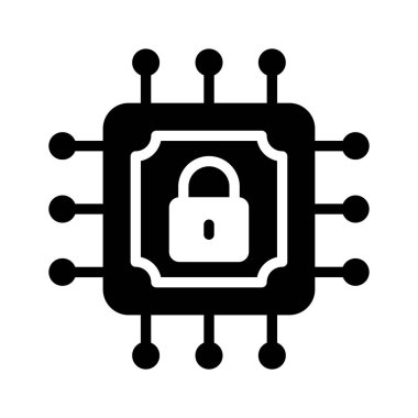 Güvenli işlemcinin bu yaratıcı simgesini modern tarzda tut