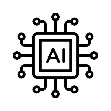 Bu inanılmaz mikroçip ikonunu alın, yapay zeka vektör tasarımı