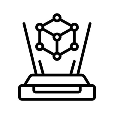 Modern hologram simgesi, artırılmış gerçekliğin konsept vektörü