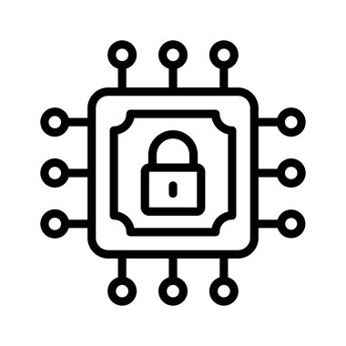 Güvenli işlemcinin bu yaratıcı simgesini modern tarzda tut